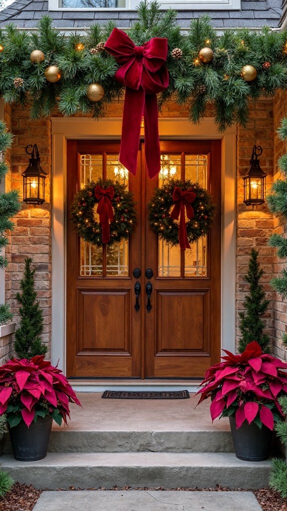 festive outdoor entryway christmas decor