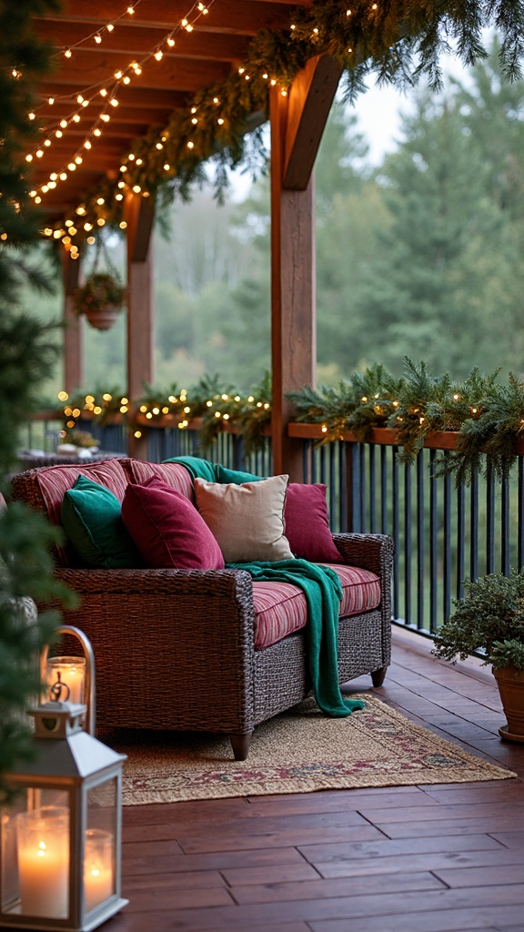 festive outdoor holiday seating retreat