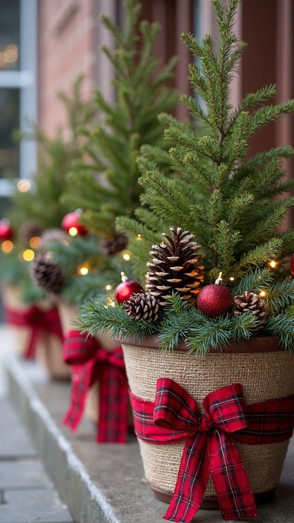 festive plaid and rustic burlap