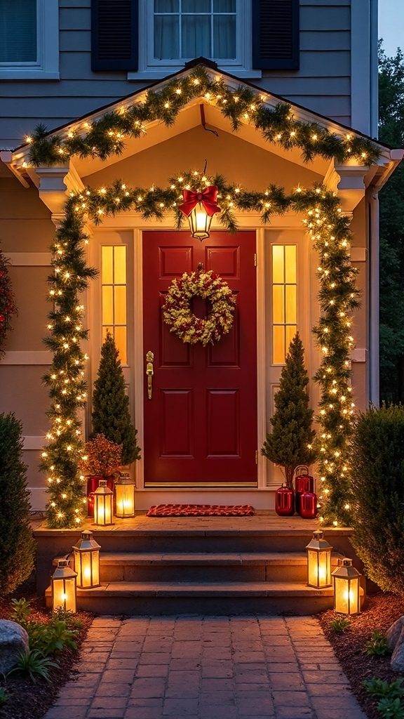festive porch holiday light ideas