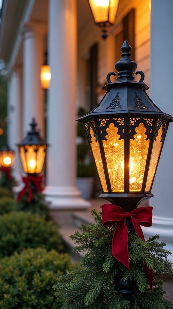 festive porch lantern christmas decor