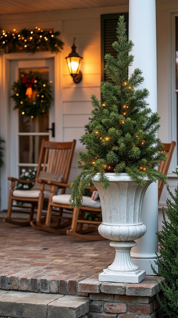 festive potted trees decorative arrangements