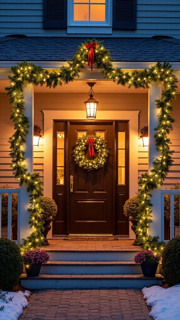 festive pre lit coordinated weatherproof porch decor