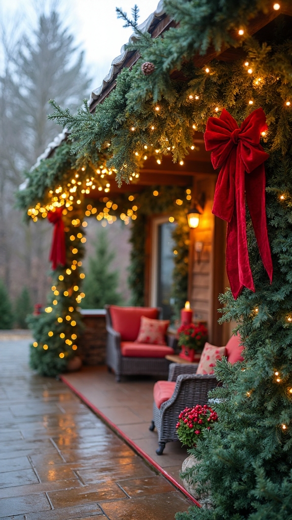 festive roofline garland display ideas