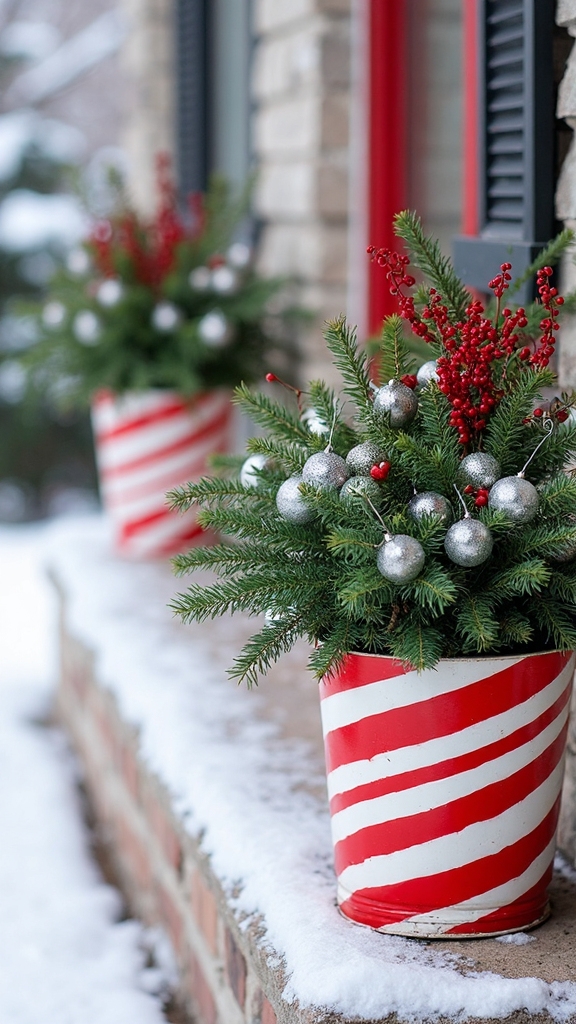 festive whimsical candy cane inspired containers