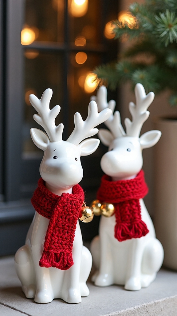 festive winter porch decor reindeer
