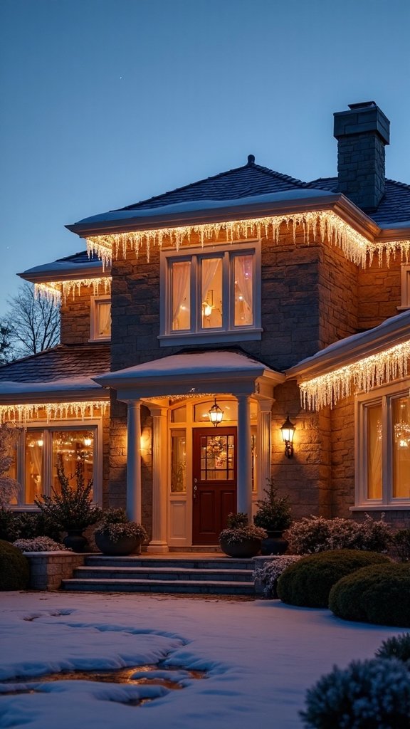 flawless luxury roofline lighting display