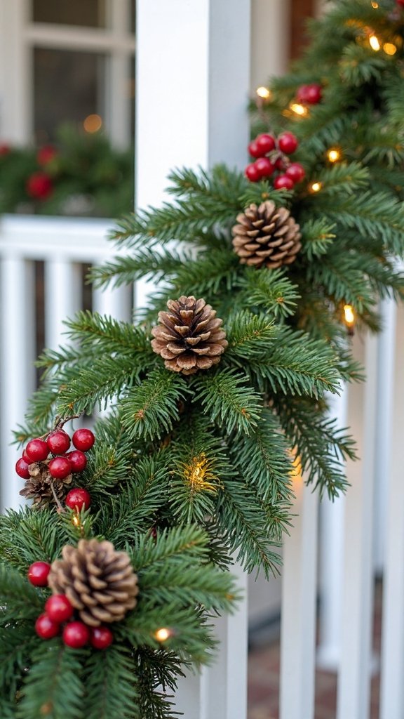 fragrant festive porch railing decor