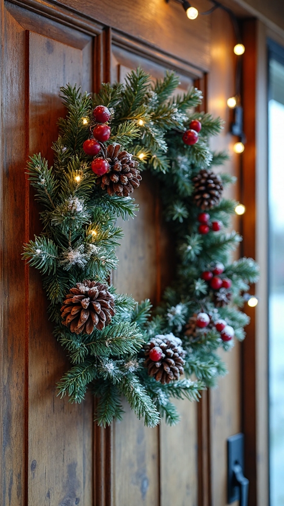 frosted pinecone berry winter wreaths