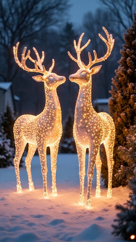gleaming metallic reindeer enchant winter wonderlands