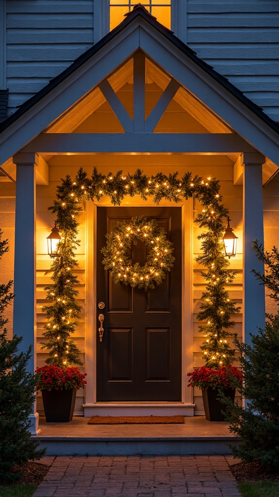 glowing christmas wreath focal point