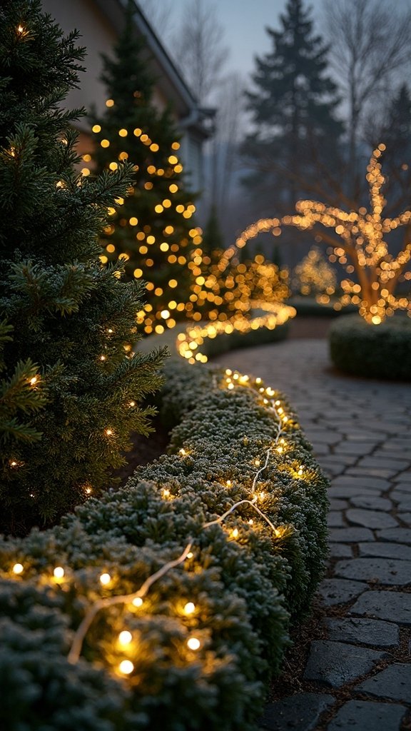 glowing shimmering cohesive festive greenery