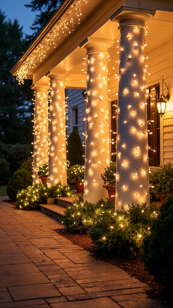graceful cascading ceiling to floor string lights