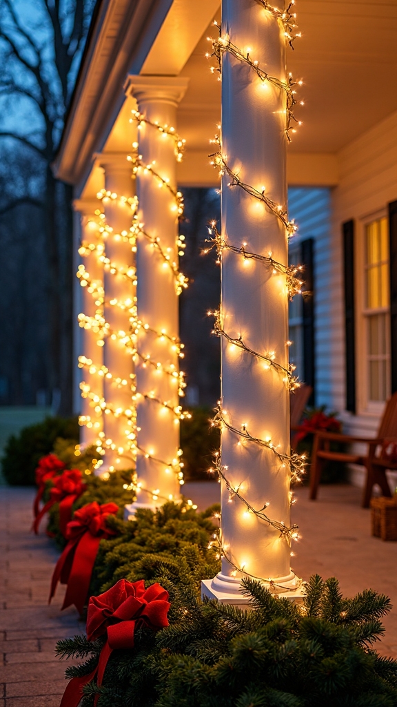 graceful cascading ribbon light columns