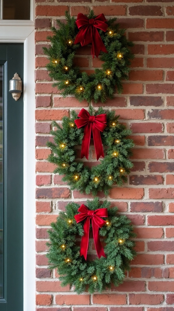 graduated festive wreath wall arrangement