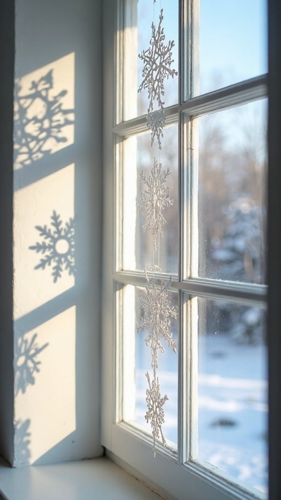 hanging dimensional snowflake window garlands