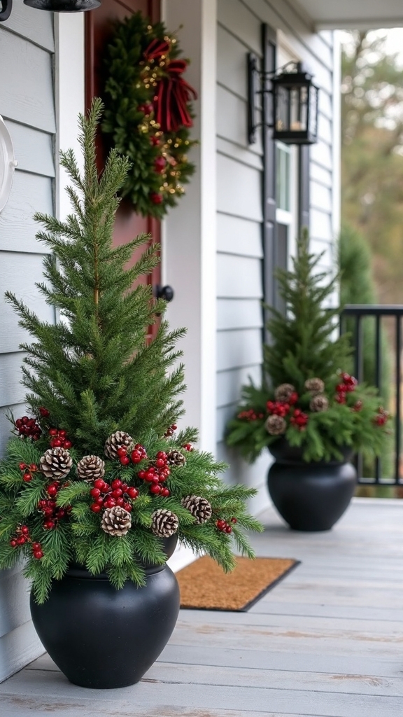 harmonious winter greenery arrangements