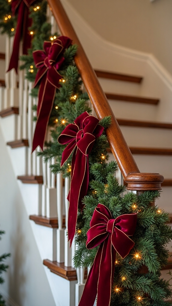 holiday stair banister adornments