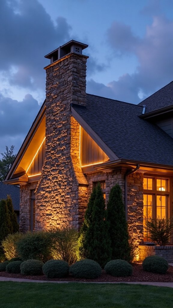 illuminated architectural peak emphasis