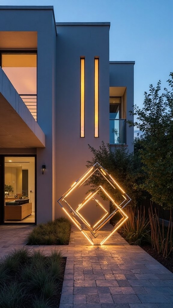 illuminated contemporary holiday lighting sculptures