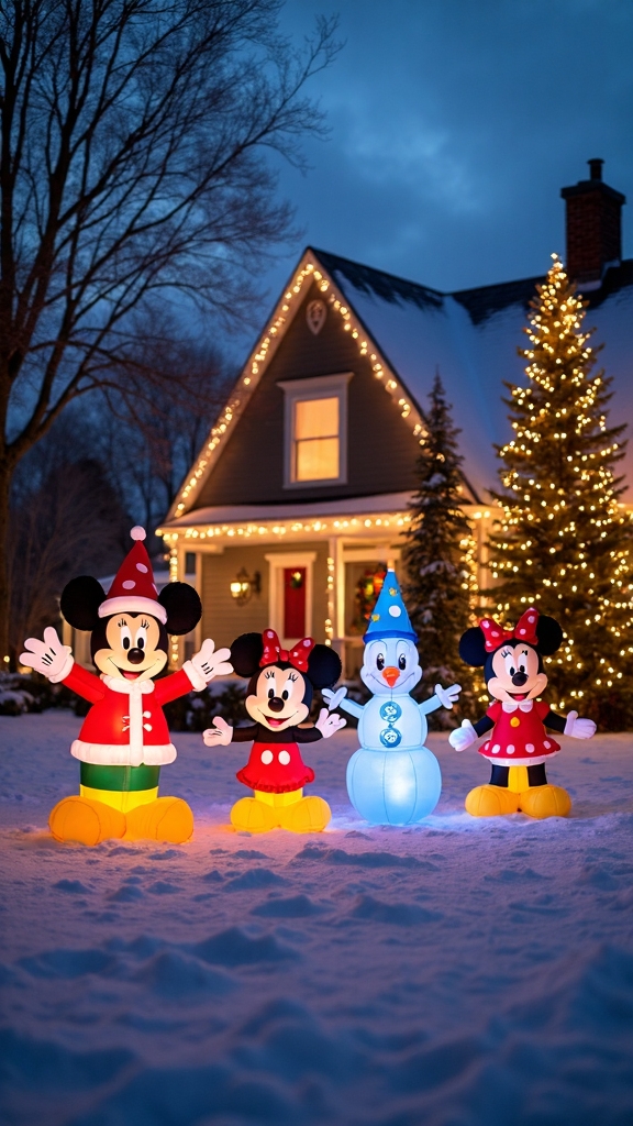 illuminated disney character outdoor decor