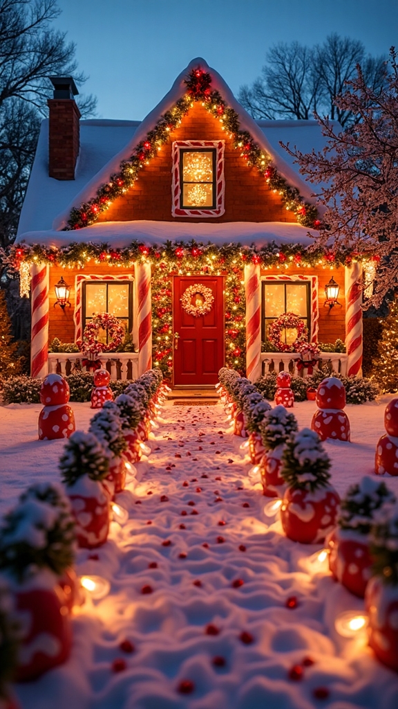 illuminated gingerbread house outdoor display
