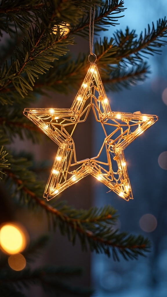 illuminated modern wire frame decor