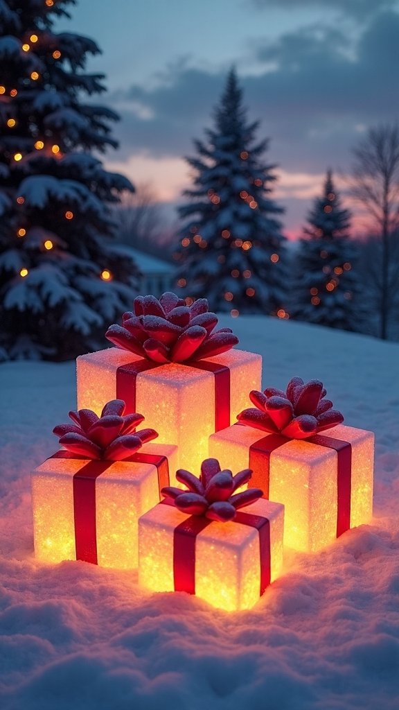 illuminated oversized holiday gift decor