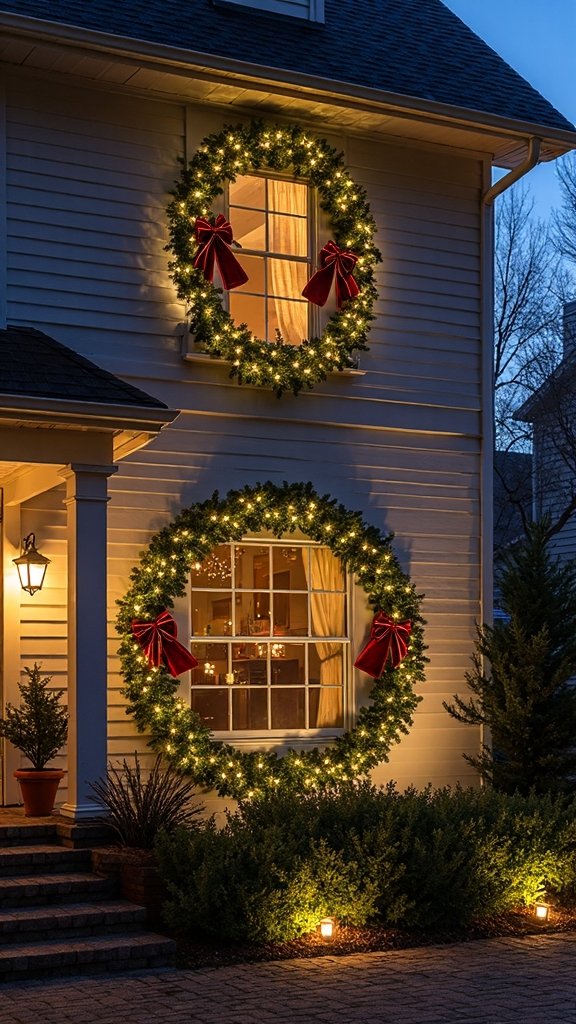 illuminated second story wreath focal points