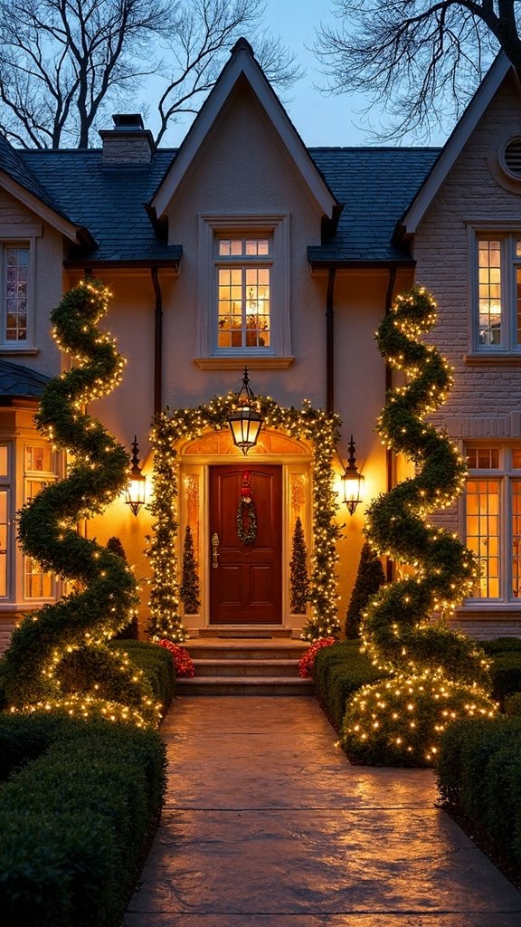 illuminated symmetrical weather resistant luxurious entrance