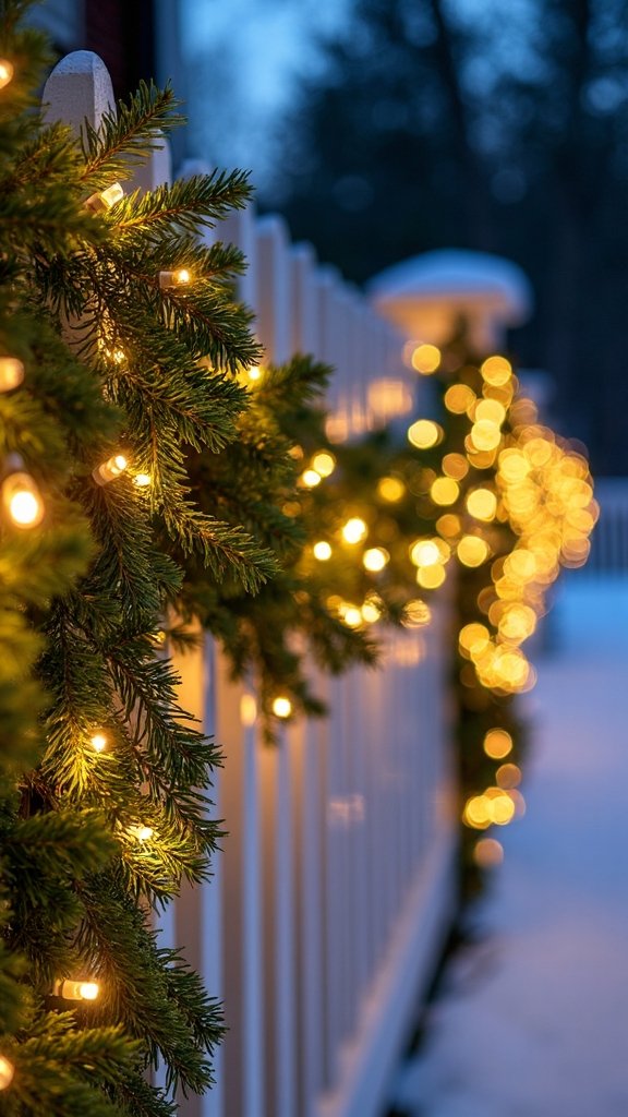 illuminating festive garland adorned fence