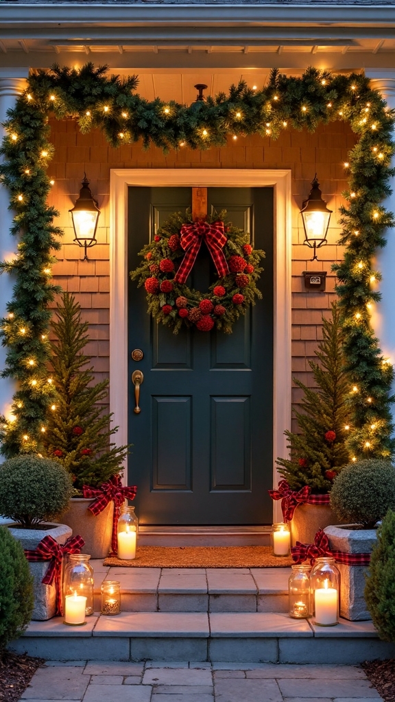 inexpensive christmas porch decoration ideas