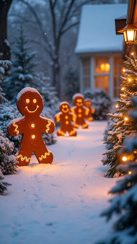 inviting gingerbread pathway holiday decor
