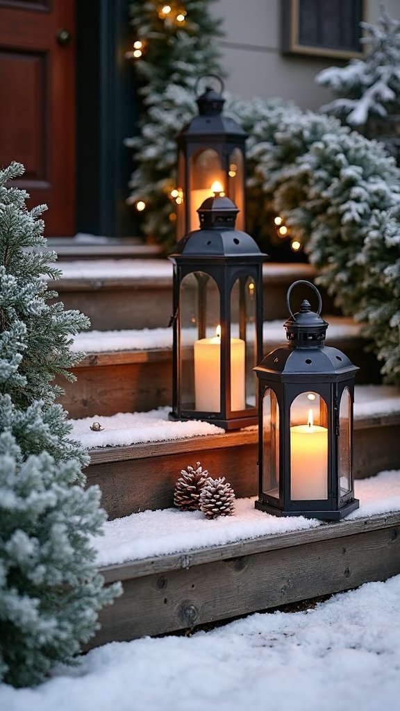 inviting weatherproof flickering holiday lanterns