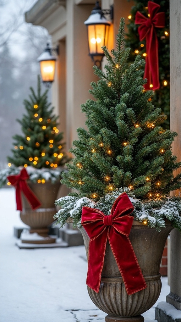 large outdoor christmas planters