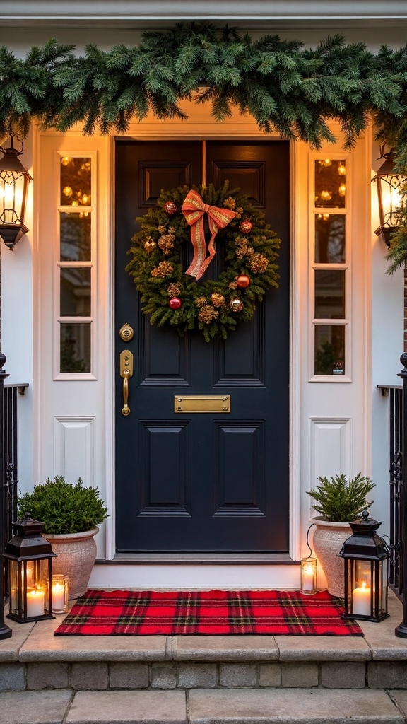 layered coordinated seasonal door decor