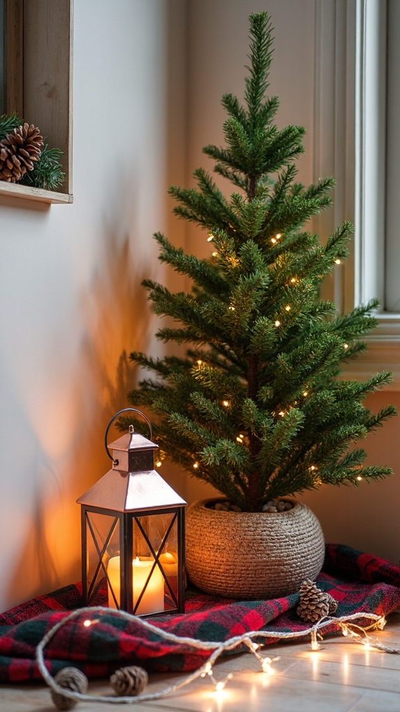 layered cozy captivating holiday corner vignette