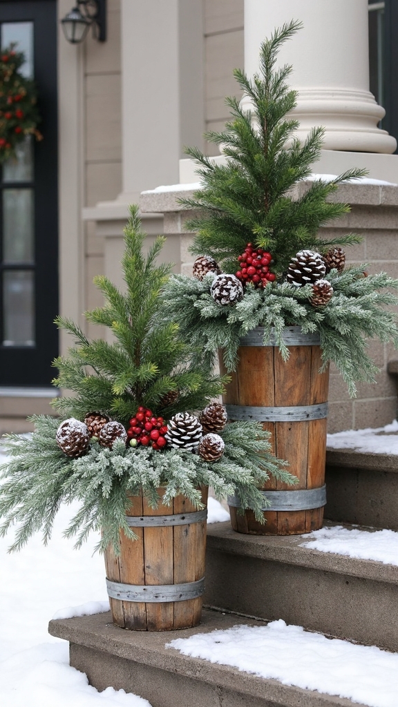 layered elevated illuminated winter display