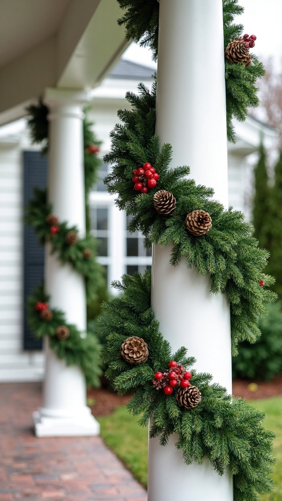 layered natural textured christmas greenery