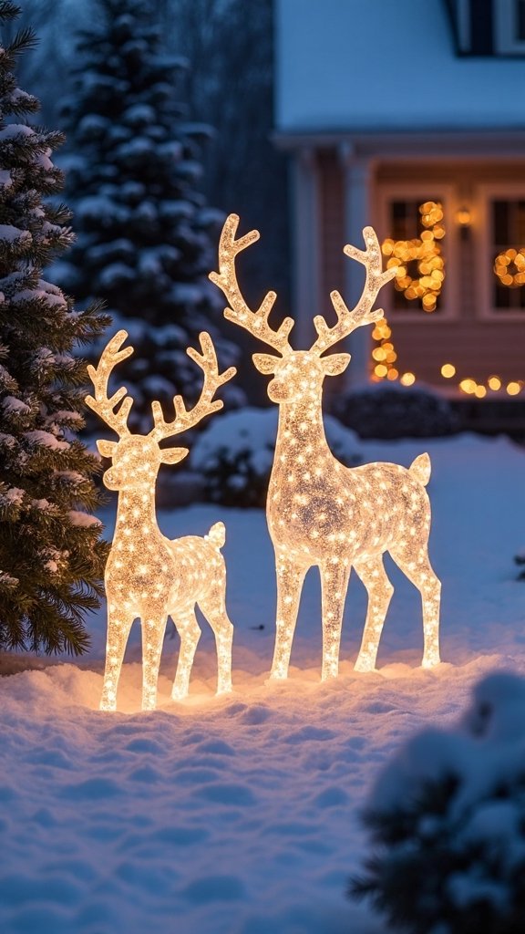 lighted reindeer festive lawn arrangements