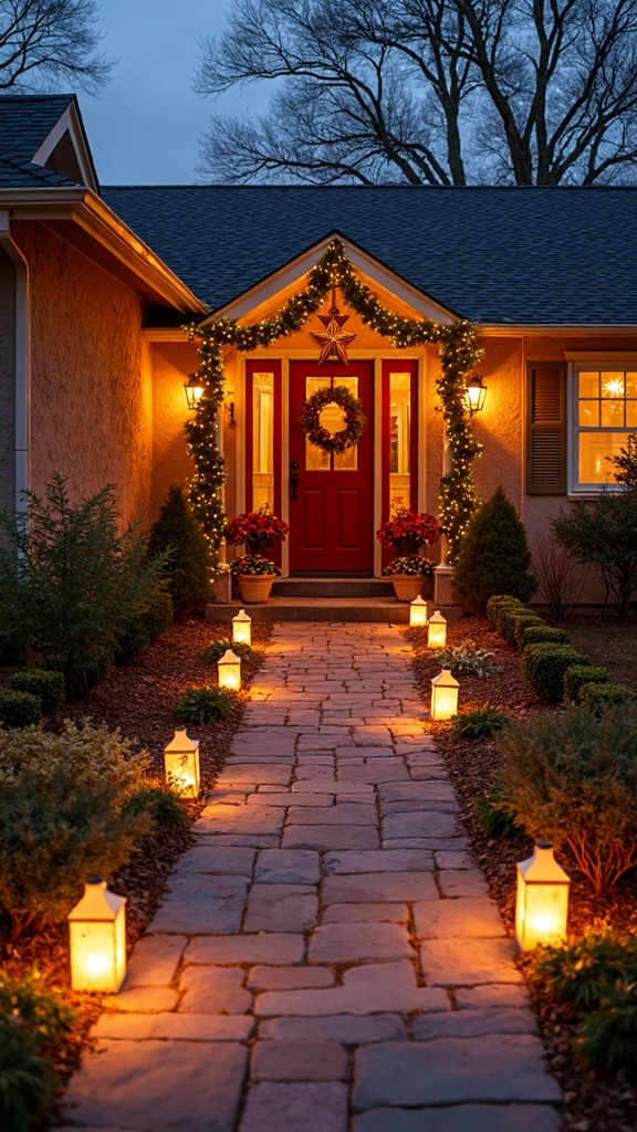 luminaria lined enchanting southwestern entryway