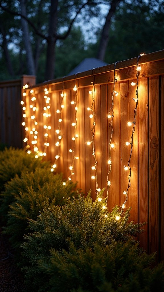 luminous curtain of hanging lights