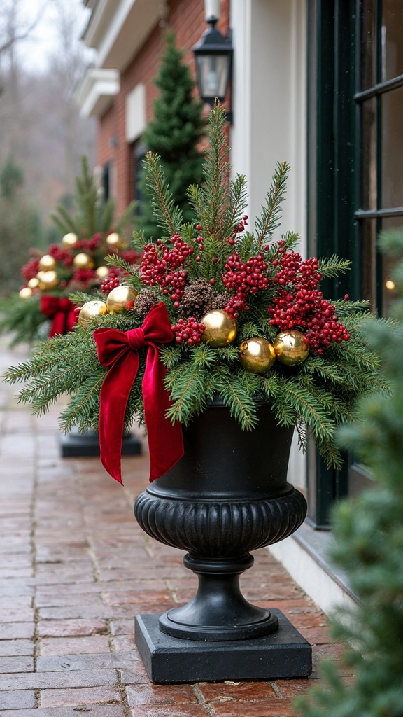 luxury golden bells and ribbons