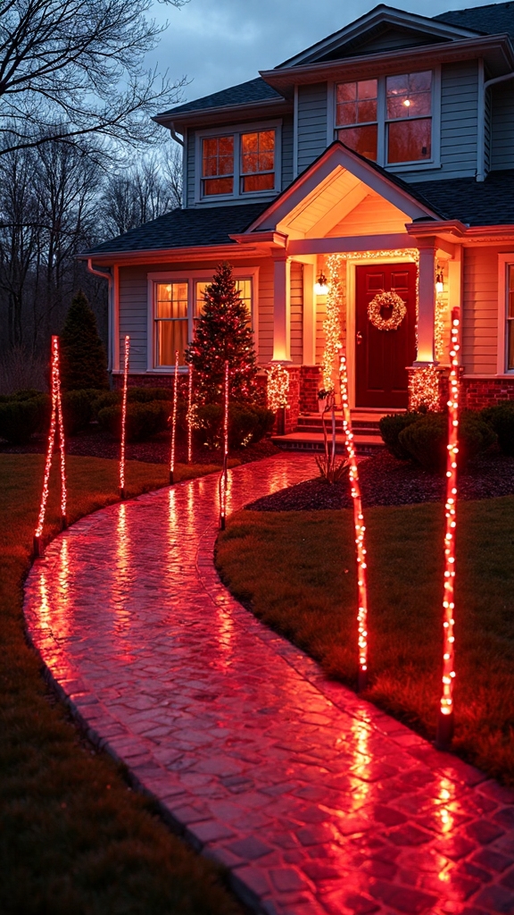 magical christmas pathway border lights