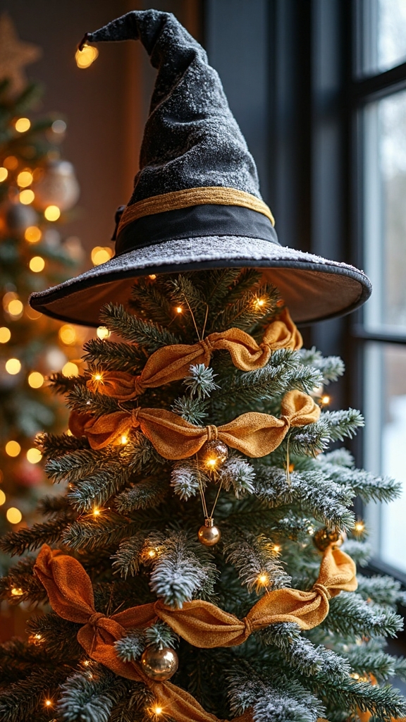 magical hogwarts themed christmas tree display