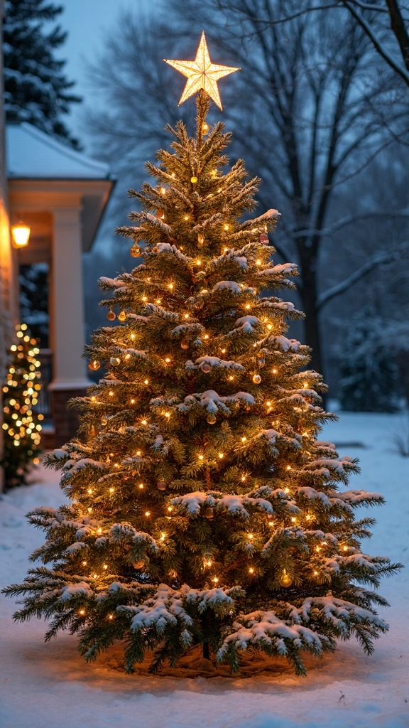 magical outdoor christmas tree decorations
