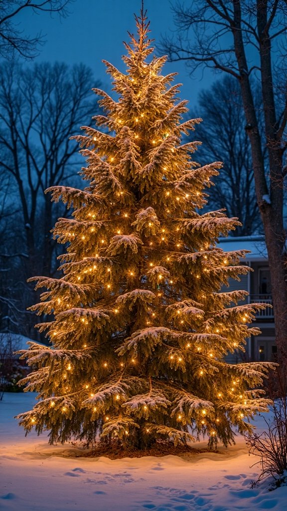 magical outdoor christmas tree lighting