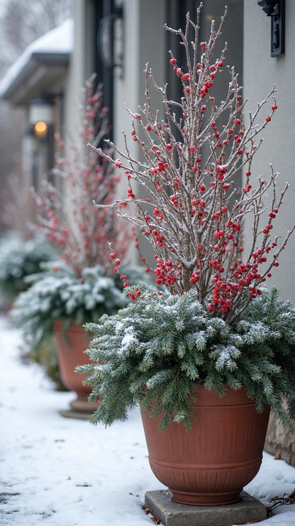 magical winter berry branch displays