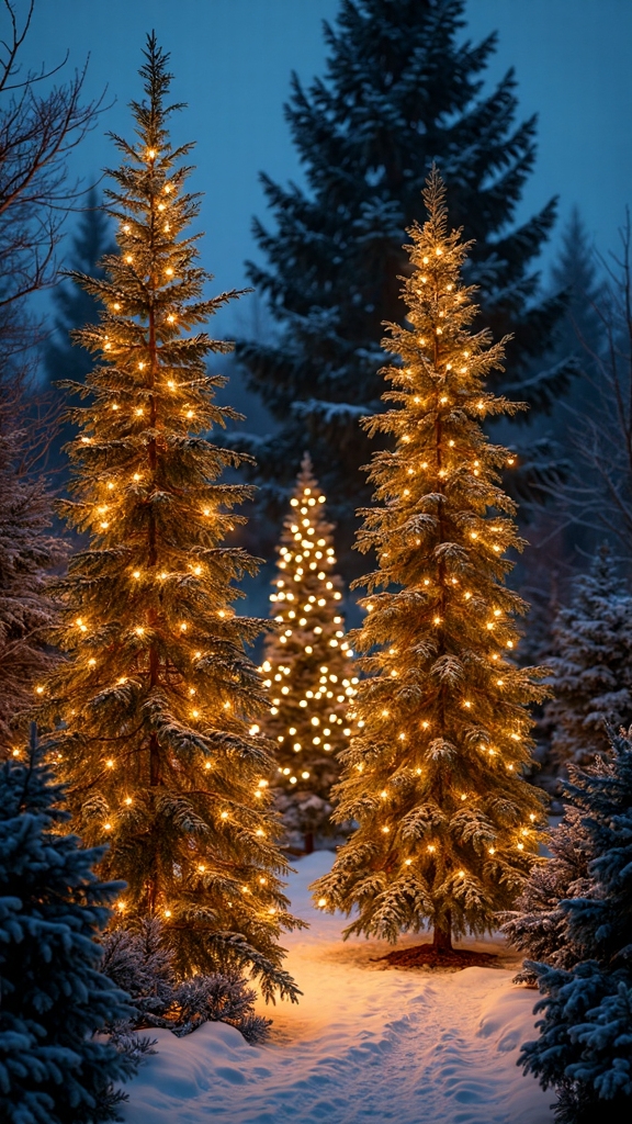 magical winter display with led lights