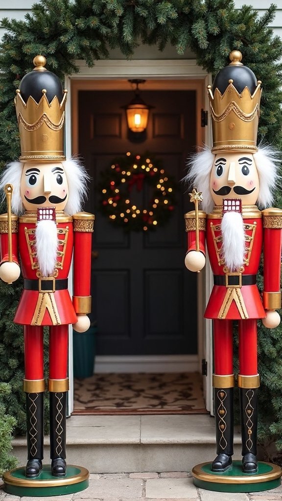 majestic wooden nutcracker soldier sentinels